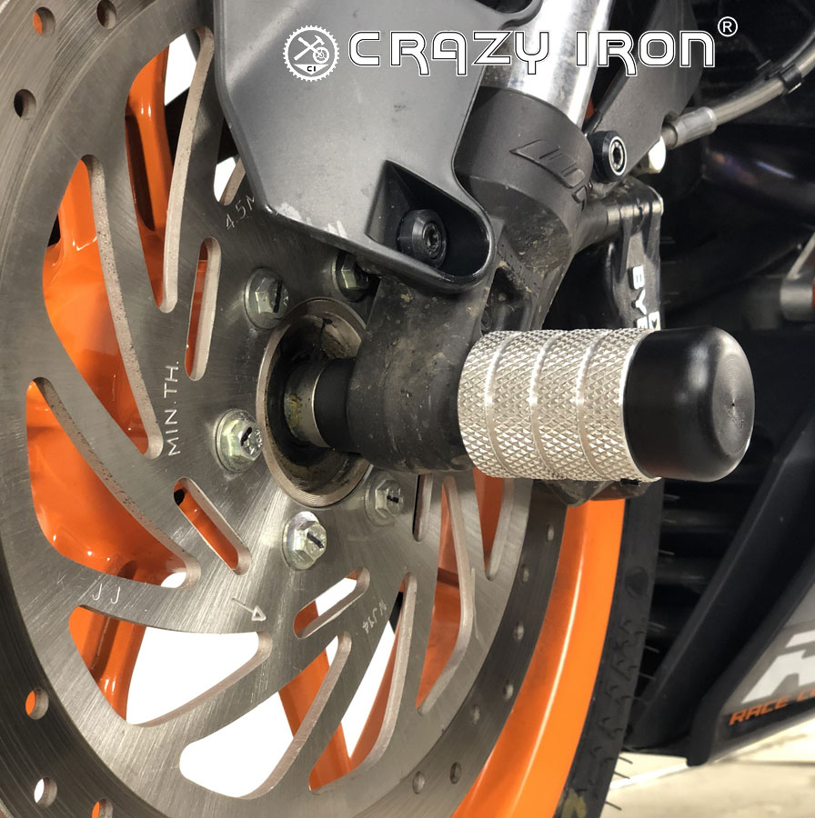 CRAZY IRON スタント用 フロントアクスルスライダー KTM DUKE RC 125 RC200 RC250 RC390