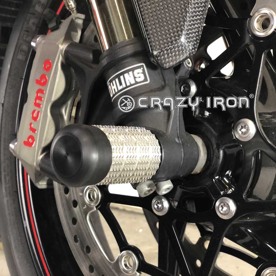 CRAZY IRON スタント用 フロントアクスルスライダー TRIUMPH スピードトリプル 1050S 1050R 1050RS (11-)